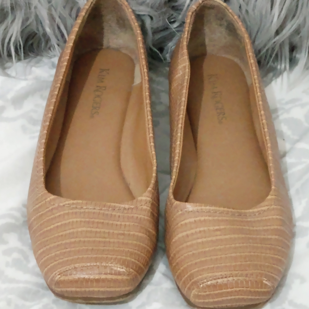 Naturalizer Soul Women's Brown Leather Gift Alligator Print Flats 9.5